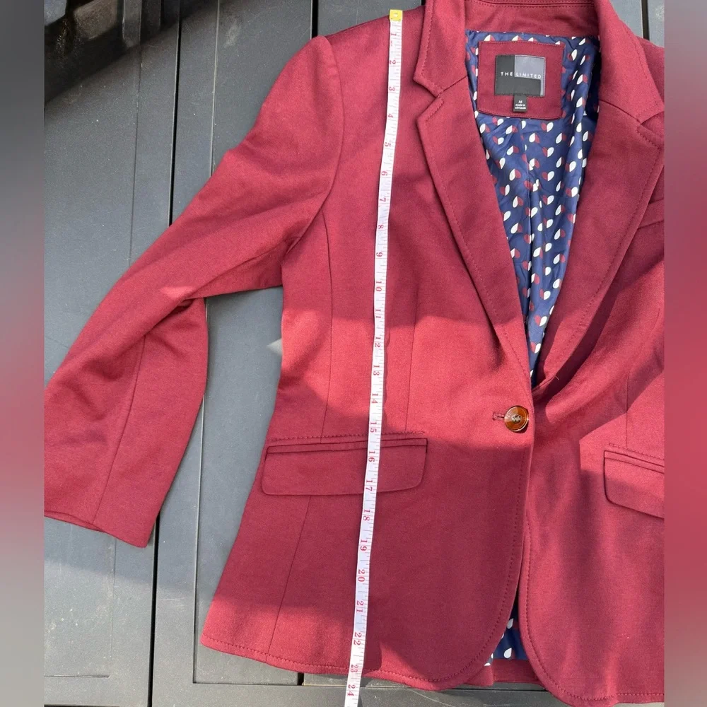 The Limited Maroon Blazer with Patterned Interior Womens size Medium - Picture 8 of 9